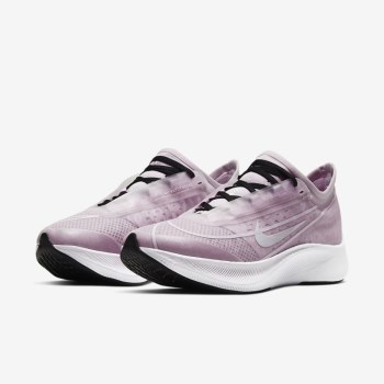 Nike Zoom Fly 3 - Női Futócipő - Fehér/Fekete/Világos Lila